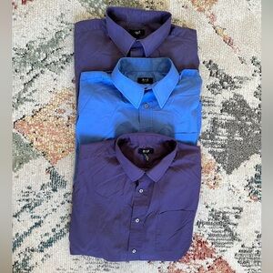 A(2)Z New York Button Front Dress Shirt Bundle Lot of 3 Men’s XL Long Sleeve
